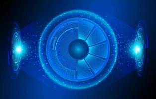 Modern Holographic Eye on Technology Background vector