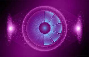 Modern Holographic Eye on Technology Background vector