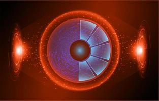 Modern Holographic Eye on Technology Background vector