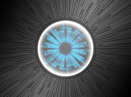 Modern Holographic Eye ball on Technology Background vector