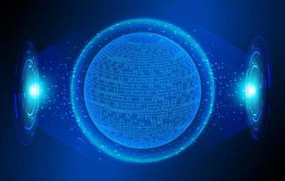 Modern Holographic Globe on Technology Background vector