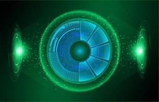 Modern Holographic Eye on Technology Background vector