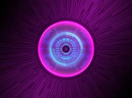 Modern Holographic Eye ball on Technology Background vector