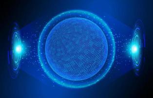 Modern Holographic Globe on Technology Background vector