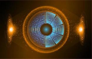 Modern Holographic Eye on Technology Background vector