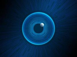 Modern Holographic Eye ball on Technology Background vector