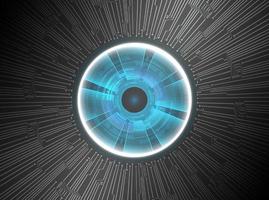 Modern Holographic Eye ball on Technology Background vector