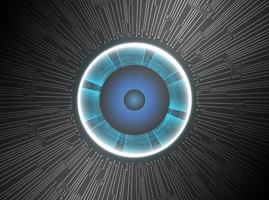 Modern Holographic Eye ball on Technology Background vector