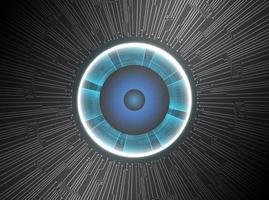 Modern Holographic Eye ball on Technology Background vector