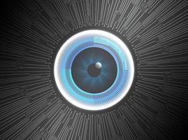 Modern Holographic Eye ball on Technology Background vector