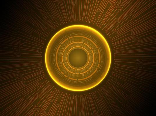 Modern Holographic Eye Ball on Technology Background