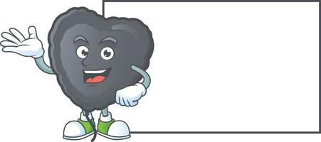 Black love balloon cartoon character style vector
