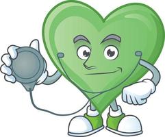 Green love cartoon character style vector