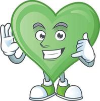 Green love cartoon character style vector