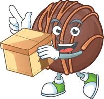 Chocolate praline ball cartoon character style vector