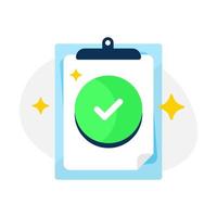 clipboard with check mark, done, all tasks have been completed concept illustration flat design vector eps10. modern graphic element for landing page, empty state ui, infographic, icon