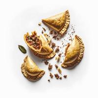 Bring a touch of sophistication to your food-related projects with our Empanadas on a white background. Showcase the rich flavors and diversity of Latin American cuisine photo