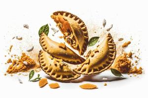 Bring a touch of sophistication to your food-related projects with our Empanadas on a white background. Showcase the rich flavors and diversity of Latin American cuisine photo