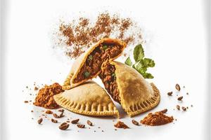 Bring a touch of sophistication to your food-related projects with our Empanadas on a white background. Showcase the rich flavors and diversity of Latin American cuisine photo