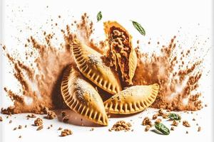 Bring a touch of sophistication to your food-related projects with our Empanadas on a white background. Showcase the rich flavors and diversity of Latin American cuisine photo