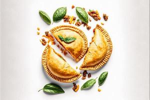 Bring a touch of sophistication to your food-related projects with our Empanadas on a white background. Showcase the rich flavors and diversity of Latin American cuisine photo