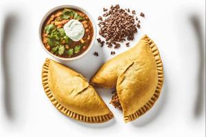 Bring a touch of sophistication to your food-related projects with our Empanadas on a white background. Showcase the rich flavors and diversity of Latin American cuisine photo