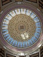 Roof of city food market, Valencia, Spain photo