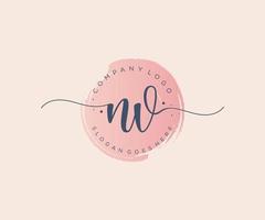 Initial NV feminine logo. Usable for Nature, Salon, Spa, Cosmetic and Beauty Logos. Flat Vector Logo Design Template Element.