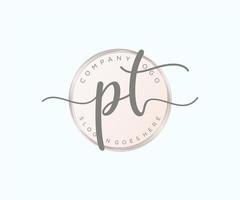 Initial PT feminine logo. Usable for Nature, Salon, Spa, Cosmetic and Beauty Logos. Flat Vector Logo Design Template Element.
