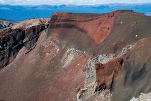 The Red Crater an iconic volcanic landscape in Tongariro national park, World Heritage Sites of New Zealand. photo