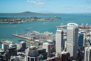 Auckland skyscraper view from the top of Auckland Sky Tower, North Island, New Zealand. photo