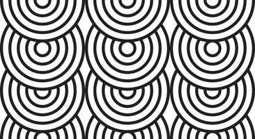 Seamless pattern with circle shape, black and white colour, modern design stripes background. Vector illustration.