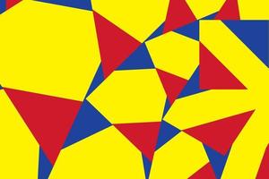 Primary colors background, blue, red, and yellow in geometric shape. Vector illustration.
