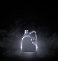 gris botella de motor petróleo en negro antecedentes con fumar foto