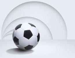 Soccer ball on empty white room with abstract background photo