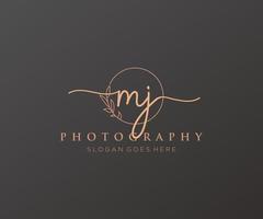 Initial MJ feminine logo. Usable for Nature, Salon, Spa, Cosmetic and Beauty Logos. Flat Vector Logo Design Template Element.