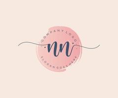 Initial NN feminine logo. Usable for Nature, Salon, Spa, Cosmetic and Beauty Logos. Flat Vector Logo Design Template Element.