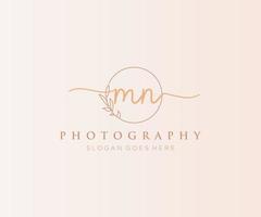 Initial MN feminine logo. Usable for Nature, Salon, Spa, Cosmetic and Beauty Logos. Flat Vector Logo Design Template Element.