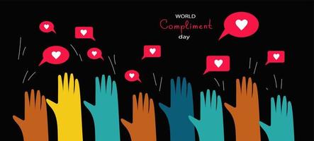 People exchange positive emotions and messages, compliment day vector