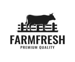 Cattle farm logo inspiration. Livestock farm animal logo inspiration vector