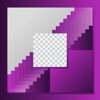 Purple frame image design social media post vector