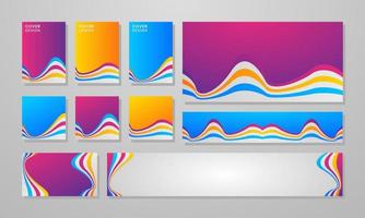 Set of colorful banners. Abstract background with violet, yellow and blues. for social media post, poster, web, landing, page, cover, ad, greeting, card, promotion. eps10 vector