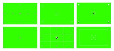 Green colored chroma key background screen flat style design vector illustration set.