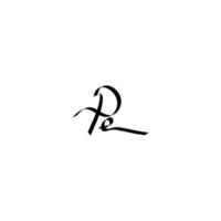 Pe Initial signature logo vector design