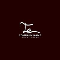 Te Initial signature logo vector design