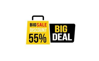 65 Percent BIG DEAL offer, clearance, promotion banner layout with sticker style. vector