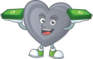 Grey love cartoon character style vector