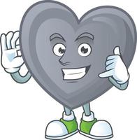 Grey love cartoon character style vector