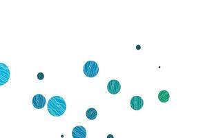 Light blue, green vector background with bubbles.