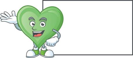 Green love cartoon character style vector